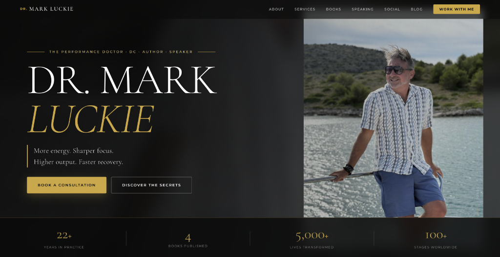 Dr. Mark Luckie website screenshot