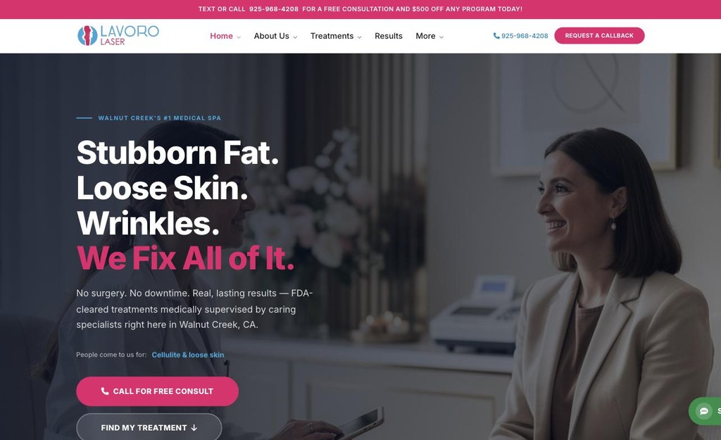 Lavoro Laser Medical Aesthetics website screenshot